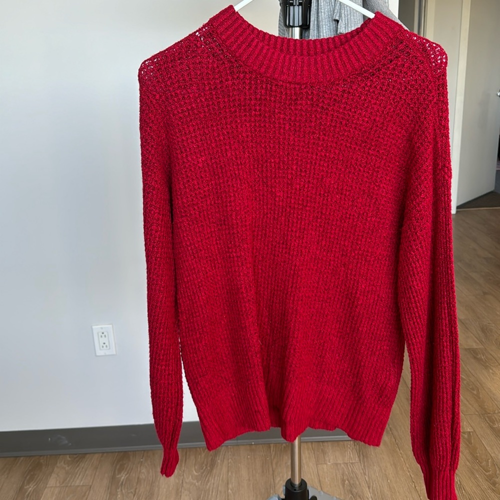 American eagle red knit sweater